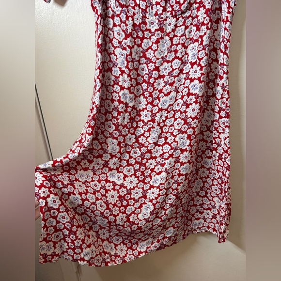 Auguste the Label Mila June Floral Red White Blue Mini Peasant Dress Size US 4 - Picture 14 of 16